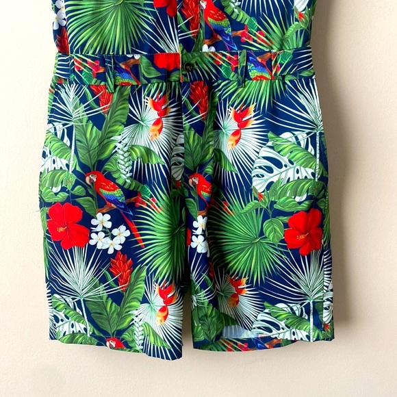 Romper Jack Men’s Tropical Hawaiian Floral One Piece Romper Jumpsuit Set sz S - Picture 6 of 13